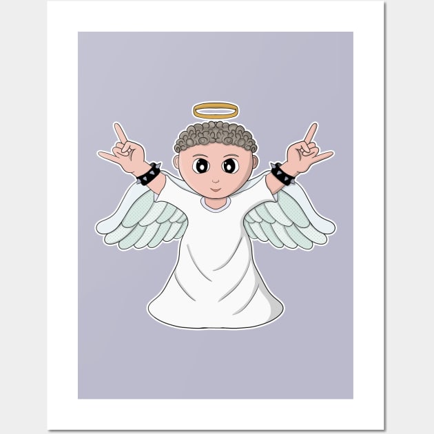 Heavy Music Loving Angel Wall Art by DiegoCarvalho